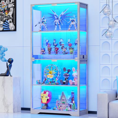 Glass Cabinet Display - Witryna z szklanymi drzwiami, 4-poziomowa gablota