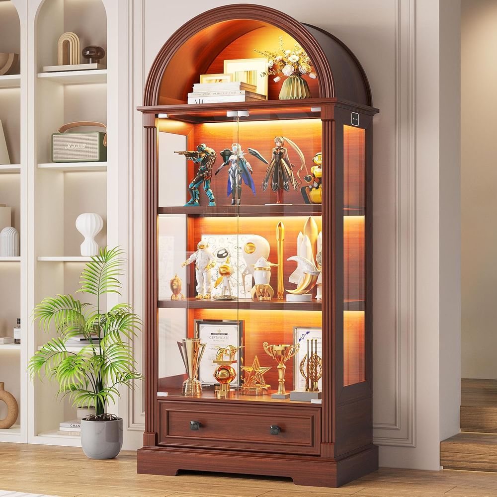 Glass Cabinet Display - Witryna z szklanymi drzwiami i oświetleniem