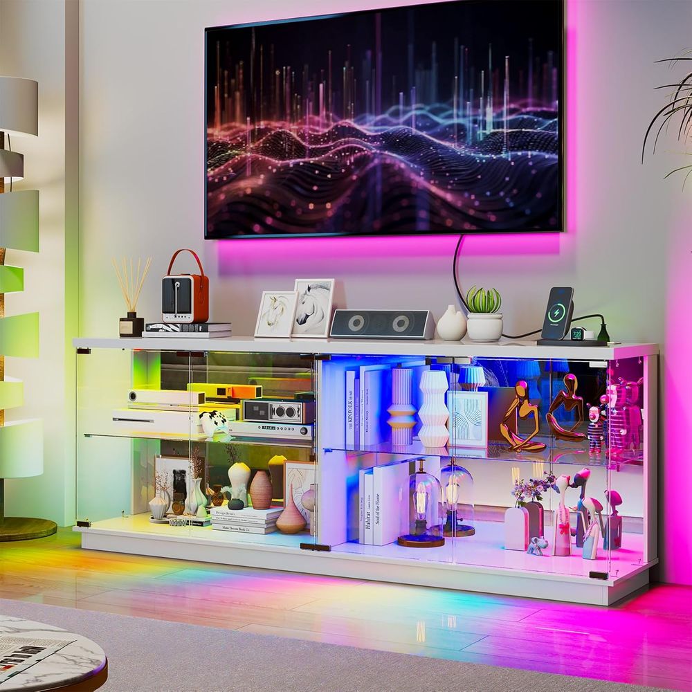 Glass Cabinet Display - Szklane szafki RTV 71 cali ze