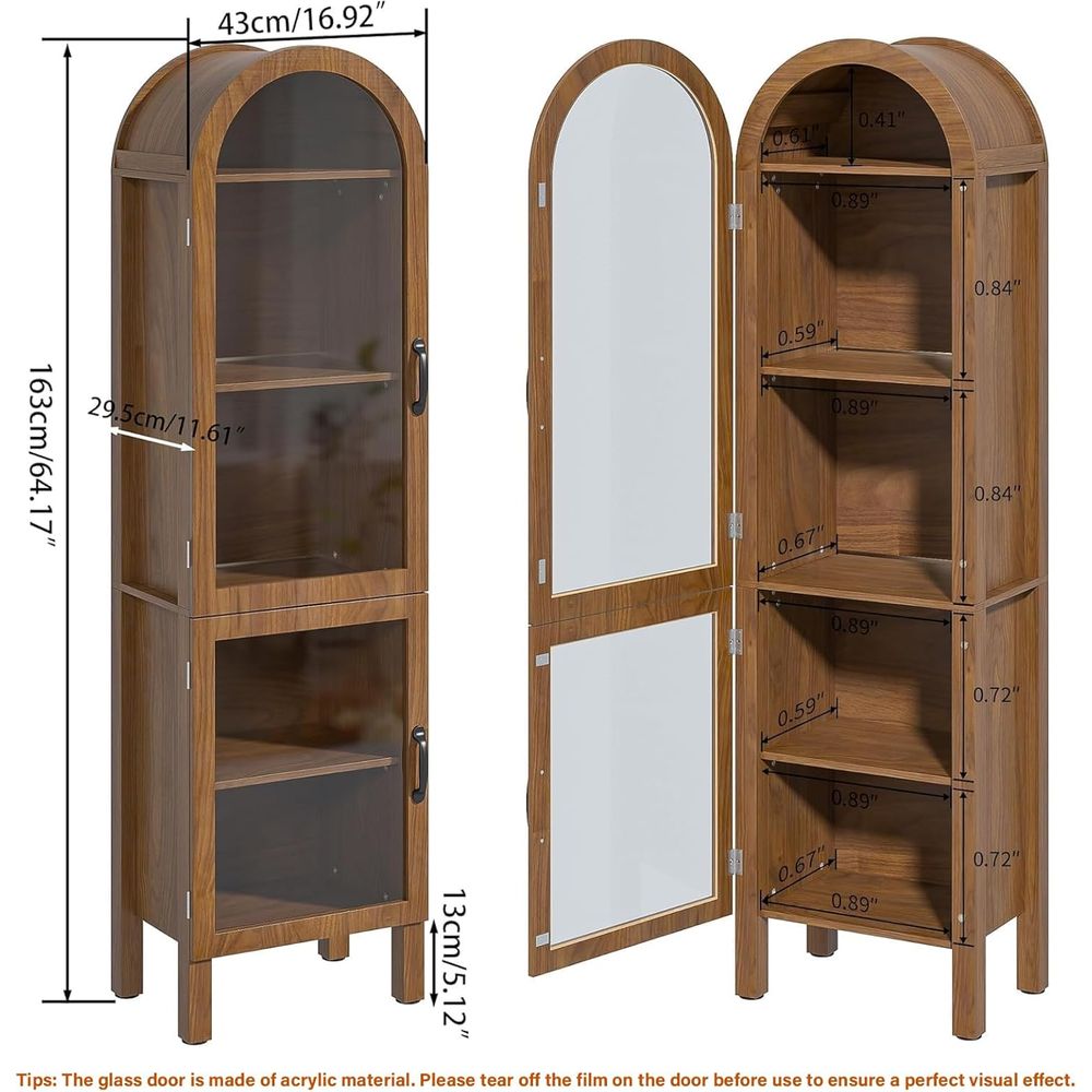 Wysoka, łukowa witryna o wysok – Glass Cabinet Display recenzja i cena