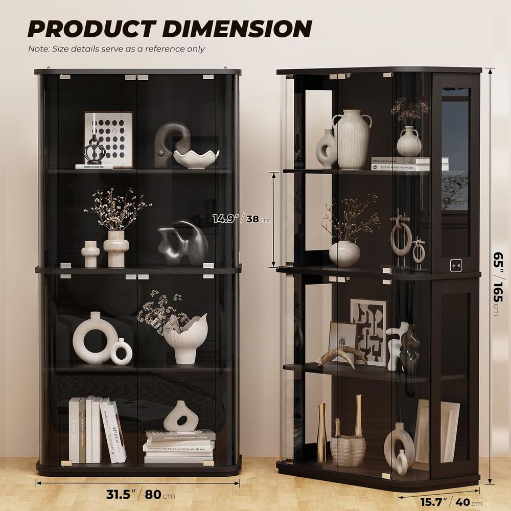 Okrągła witryna z szklanymi dr – Glass Cabinet Display recenzja i cena