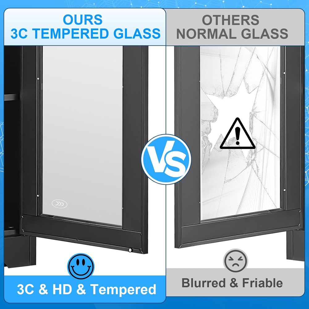 Szklana witryna z zamkiem, met – Glass Cabinet Display recenzja i cena