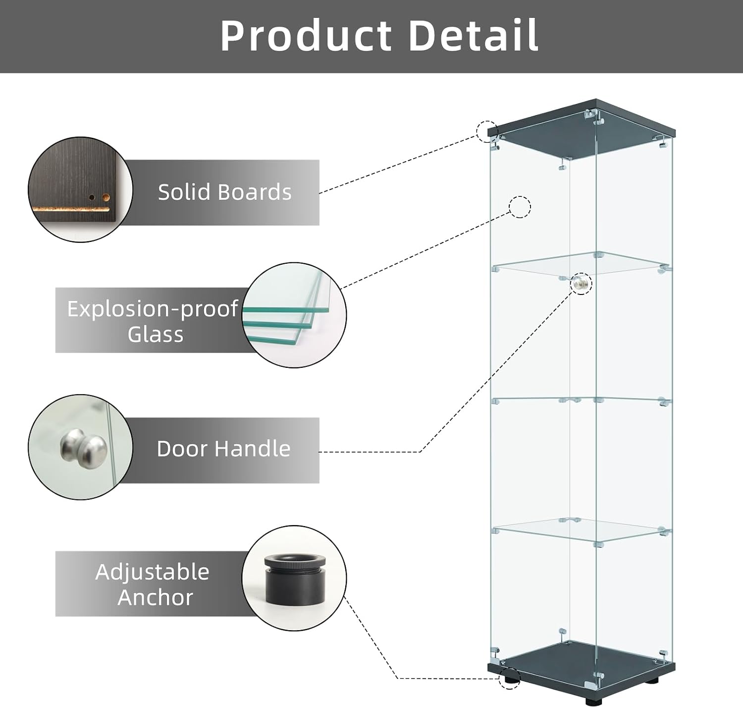 Szklana witryna z zamkiem, 4-p – Glass Cabinet Display recenzja i cena