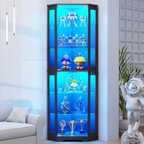 Wysoka narożna witryna o wysok – Glass Cabinet Display recenzja i cena