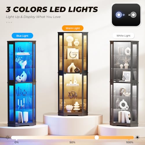 Wysoka narożna witryna o wysok – Glass Cabinet Display recenzja i cena